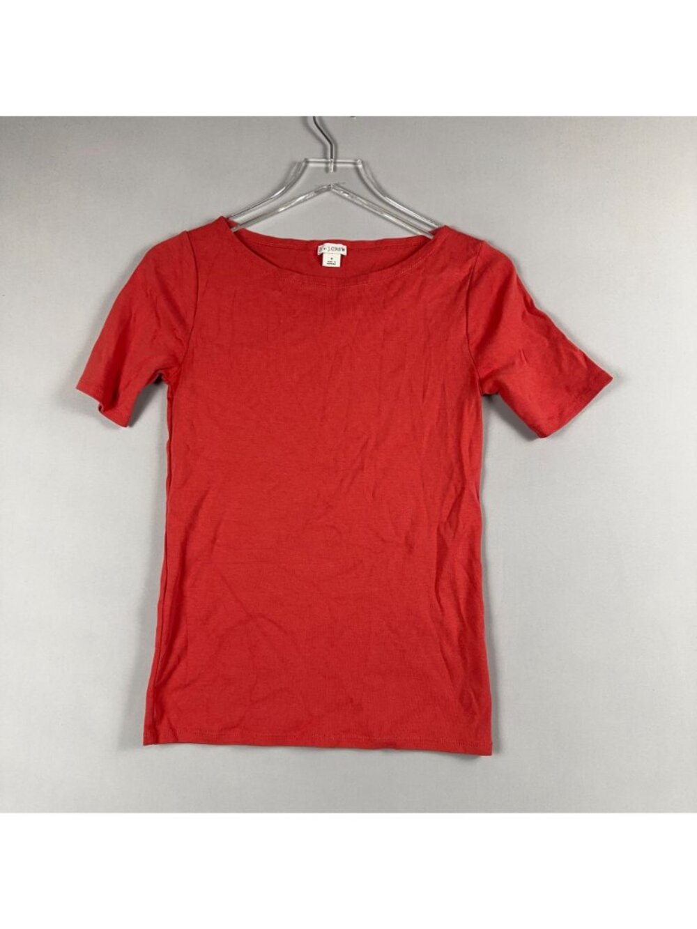 J. By J.Crew T-Shirt Size Small Red 100% Cotton Short Sleeve Boat Neck - Picture 2 of 10